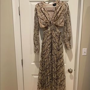 Bardot Ring Cutout Dress in Snakeprint